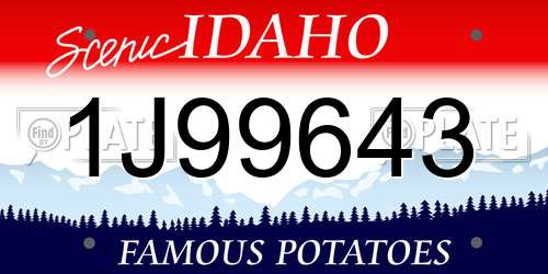 1J99643 Idaho License Plate