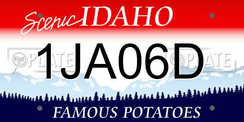 1JA06D Idaho License Plate