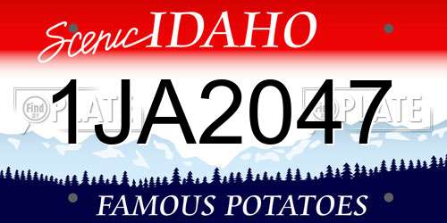 1JA2047 Idaho License Plate