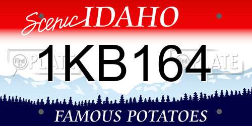 1KB164 Idaho License Plate