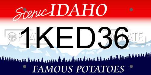 1KED36 Idaho License Plate