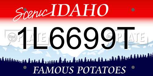 1L6699T Idaho License Plate