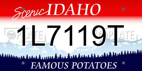 1L7119T Idaho License Plate