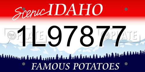 1L97877 Idaho License Plate