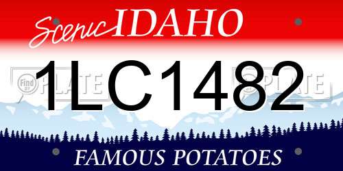 1LC1482 Idaho License Plate