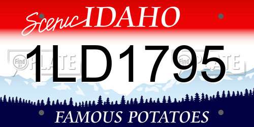 1LD1795 Idaho License Plate