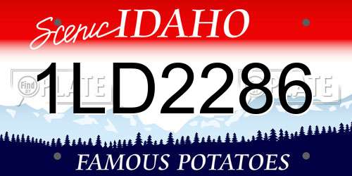 1LD2286 Idaho License Plate