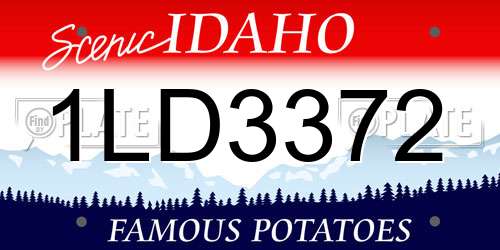 1LD3372 Idaho License Plate