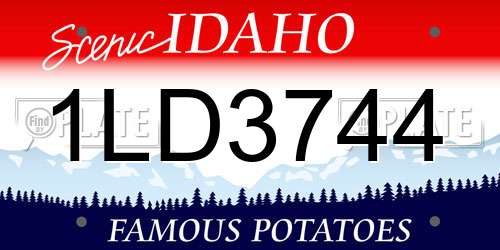 1LD3744 Idaho License Plate