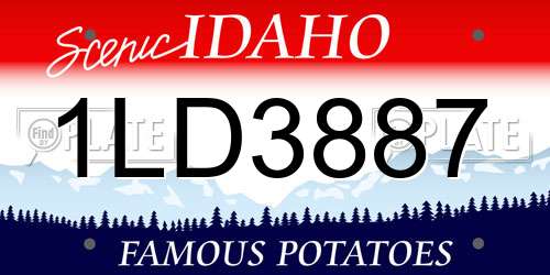 1LD3887 Idaho License Plate