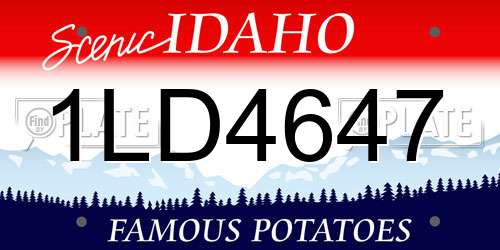 1LD4647 Idaho License Plate