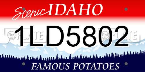 1LD5802 Idaho License Plate