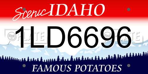 1LD6696 Idaho License Plate