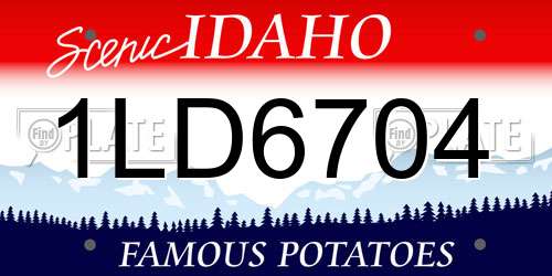 1LD6704 Idaho License Plate
