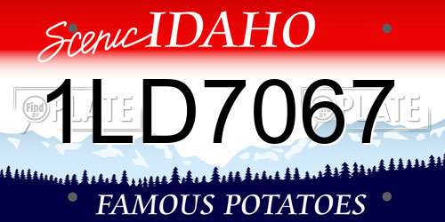 1LD7067 Idaho License Plate