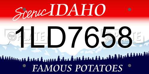 1LD7658 Idaho License Plate