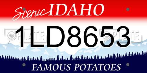 1LD8653 Idaho License Plate