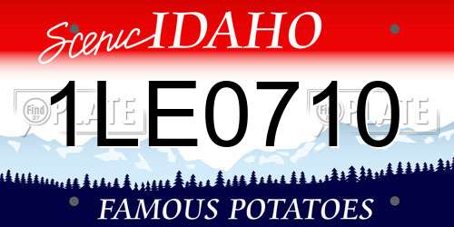 1LE0710 Idaho License Plate
