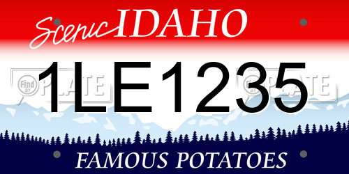 1LE1235 Idaho License Plate