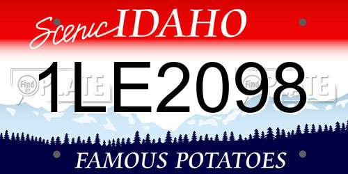 1LE2098 Idaho License Plate