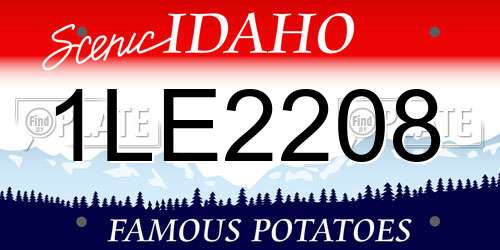 1LE2208 Idaho License Plate