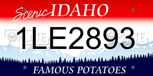 1LE2893 Idaho License Plate