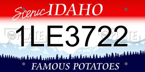 1LE3722 Idaho License Plate