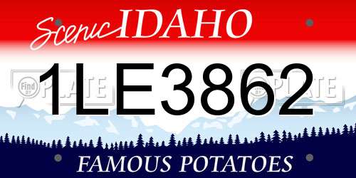 1LE3862 Idaho License Plate