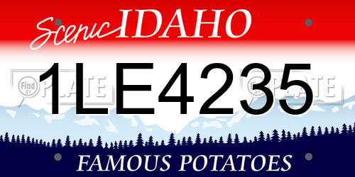 1LE4235 Idaho License Plate