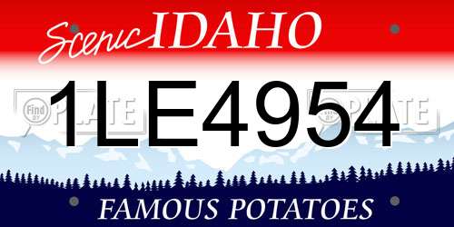 1LE4954 Idaho License Plate