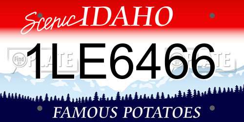 1LE6466 Idaho License Plate