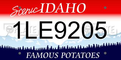 1LE9205 Idaho License Plate