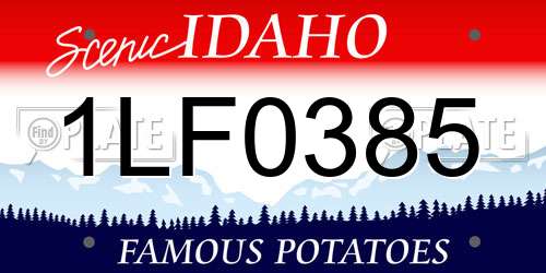 1LF0385 Idaho License Plate