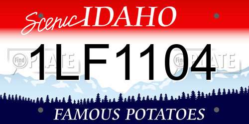 1LF1104 Idaho License Plate