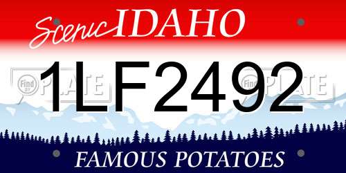 1LF2492 Idaho License Plate