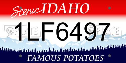 1LF6497 Idaho License Plate