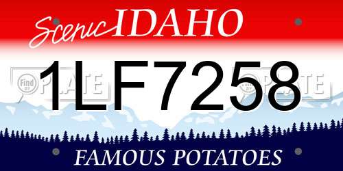 1LF7258 Idaho License Plate