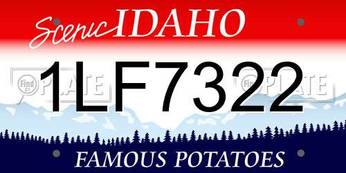 1LF7322 Idaho License Plate