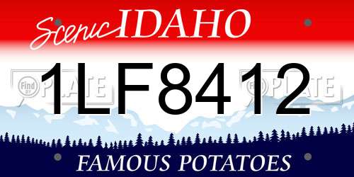 1LF8412 Idaho License Plate