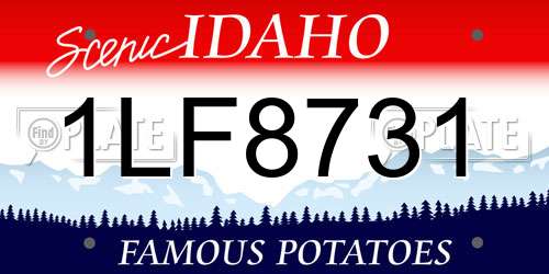1LF8731 Idaho License Plate