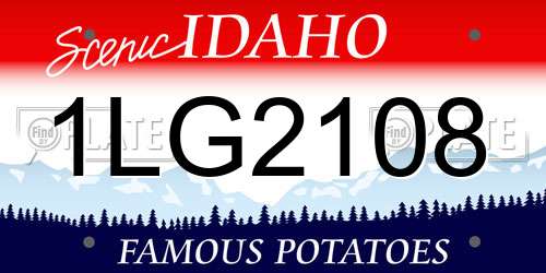 1LG2108 Idaho License Plate