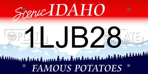 1LJB28 Idaho License Plate