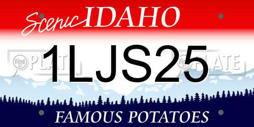 1LJS25 Idaho License Plate