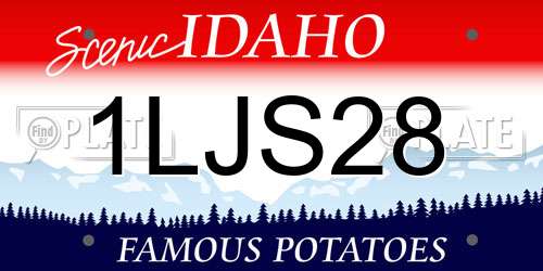 1LJS28 Idaho License Plate