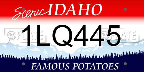 1LQ445 Idaho License Plate