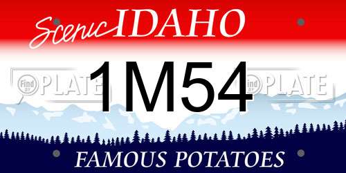 1M54 Idaho License Plate