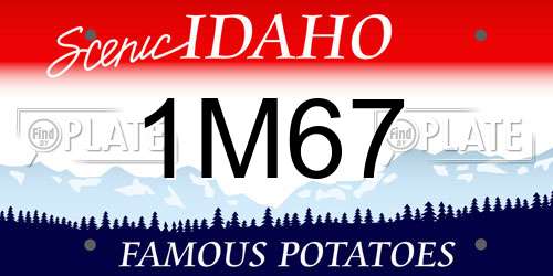 1M67 Idaho License Plate