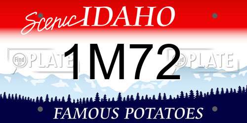1M72 Idaho License Plate