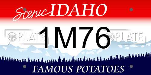 1M76 Idaho License Plate