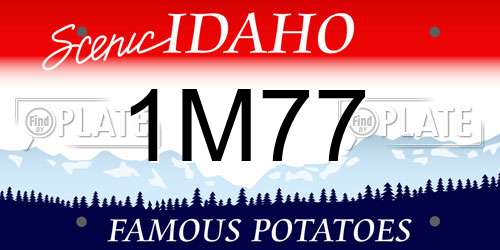 1M77 Idaho License Plate